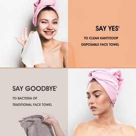 KANTYZOOP 100% Biodegradable Face Towel | Disposable Makeup Removing Wipes | Ultra Soft for Sensitive Skin (1 Pack | 60CT)