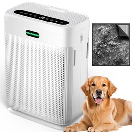 Air Purifiers for Home Large Room Up to 3000 sq ft, H13 HEPA Filter Washable, PM2.5 Air Quality Sensor, Quiet Sleep Mode, 8X Dual-Side Air Cleaner for Bedroom Pet Dander Smoke Dust Pollen