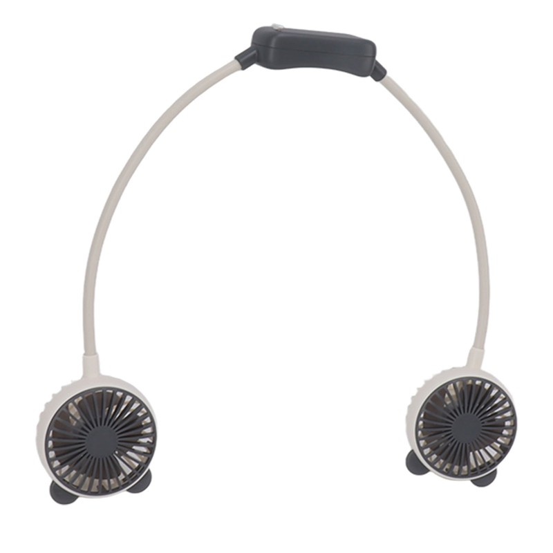 Portable Neck Fan Dual Head Bendable Wearable USB Rechargeable Hand