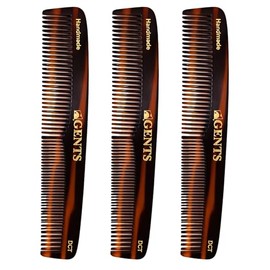 GENTS - Peines de pelo de tortuga de 7 pulgadas, paquete de 3 peines multiusos para peluqueros, estilistas y cuidado diario del cabello para hombres y