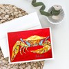 Caroline's Treasures Crab Blue on Red, Sr Greeting Cards Pack