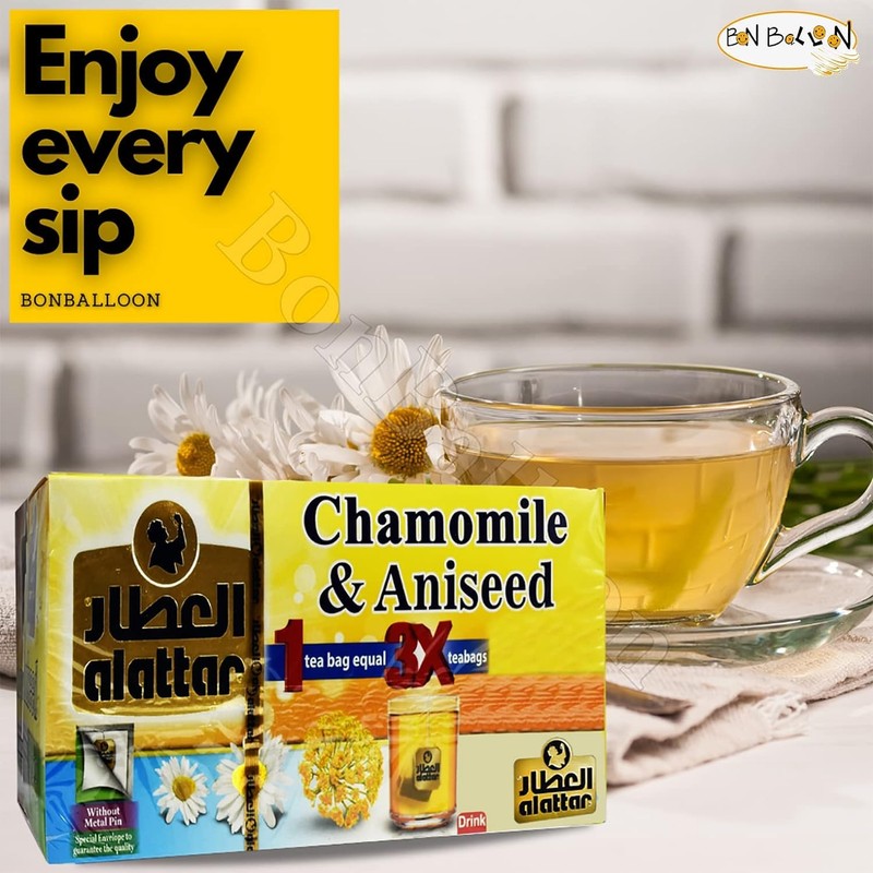 Egyptian Dried Premium AlAttar Chamomile & Anise Tea (20 Tea