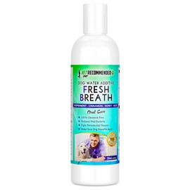 Vet Recommended Dog Breath Freshener Water Additive for Pet Dental Care - All Natural - Works to Solve The Cause of Bad Dog Breath. Add to Pet's Drinking Water - Made in USA (16oz/473ml)