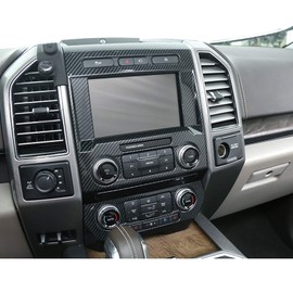 Keptrim for F150 ABS Carbon Fiber Center Console Trim for 2015 2016 2017 2018 Ford F150, 2pcs