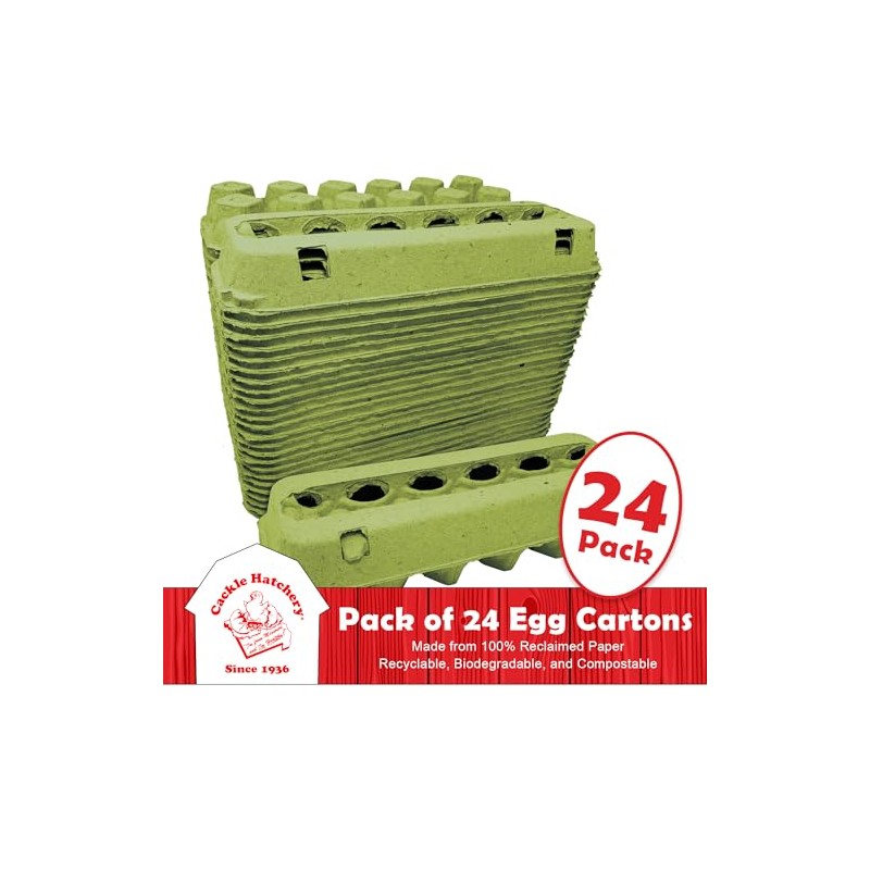 Cackle Hatchery Vented Paper Pulp Egg Cartons - Green (24