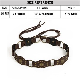 ILuvatar Women's Bohemian Style Rope Braid Waist Belt U33, Coffee-33, 200CM