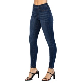 Judy Blue Women's Mid Rise Skinny Easy Pull On Jeggings (DK Blue, 7/28)