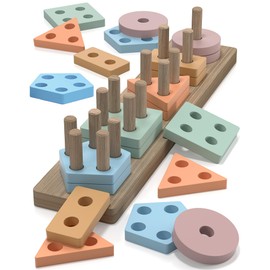 Zartores Montessori Toys for 1 2 3 Year Old Boys Girls Gifts, Wooden Shape Sorter Toys for Ages 2-4, Toddler Learning Toy Puzzles Birthday Gift Ages 1-3