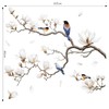 SHUCHING White Magnolia Tree Wall Decals Peel and Stick, Trees