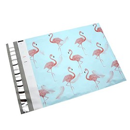100 Mailer Bag Mailing Postal Bags for Packaging Shipping Printed Poly Envelopes(6.3'' x 9'',Flamingo Blue)