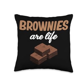 Brownies Lover Fudge Cookie Marshmallow Smores Brownies are Life Fudge Cookie Lover Marshmallow Smores Throw Pillow, 16x16, Multicolor