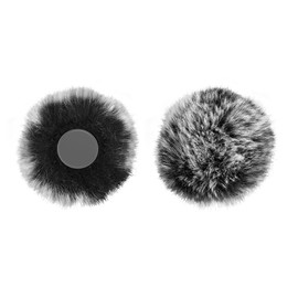 Geekria for Creators Furry Windscreen Compatible with Hollyland Lark M2 Wireless Mic, Mic DeadCat Wind Cover Muff, Fluff Cover Windshield, Wind Noise Reduction (Grey / 2 Pack)