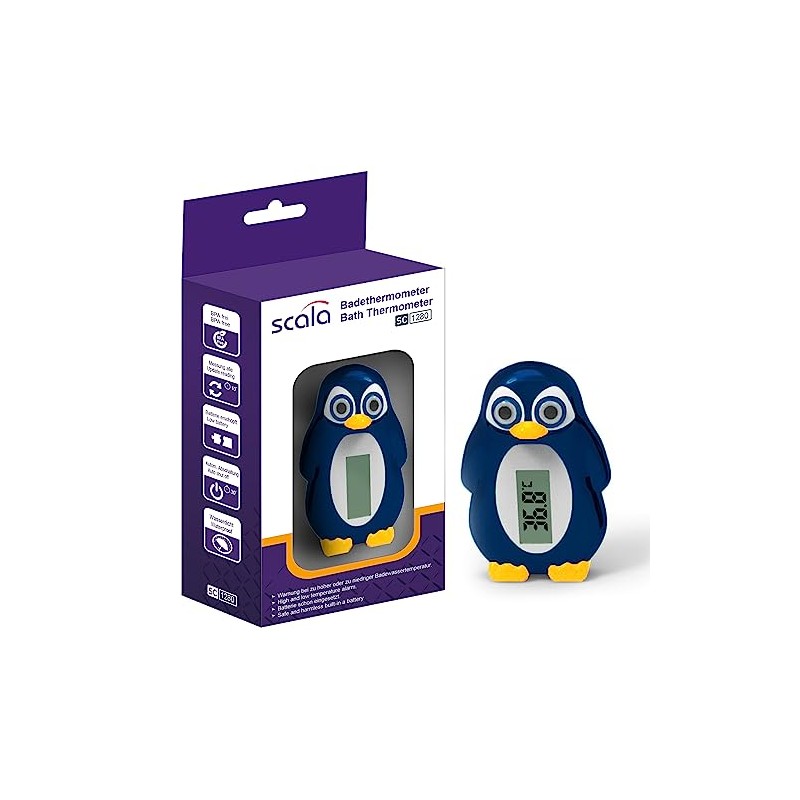 scala SC 1280 Digital Bath Thermometer Penguin Design