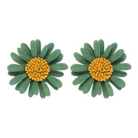 PATIKIL Daisy Pin, 2 Pcs Flower Women Brooch Lapel Pins Sunflower Suit Lapel Pin for Shirt Hat Cardigan Sweater Decorate Tie Tacks Pin Back Clutch Jewelry Gifts, Green