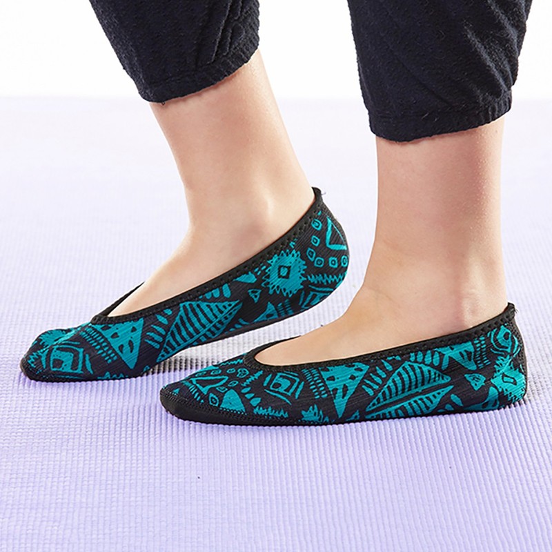 Nufoot Ballet Flat, Blue Aztec, XLarge
