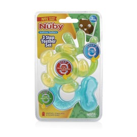 Nuby 3 Step Baby Teether Set (Neutral Colors)