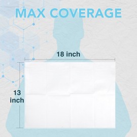 320 Pack Disposable Dental Bibs 13"x18"，3-Ply Waterproof Tattoo Bibs Sheet for Nail Salon，Dental Clinic，Feeding，Tattoo Shop (White)
