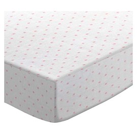 SheetWorld Fitted Crib / Toddler Sheet - Pink Pindot Jersey Knit - Made In USA