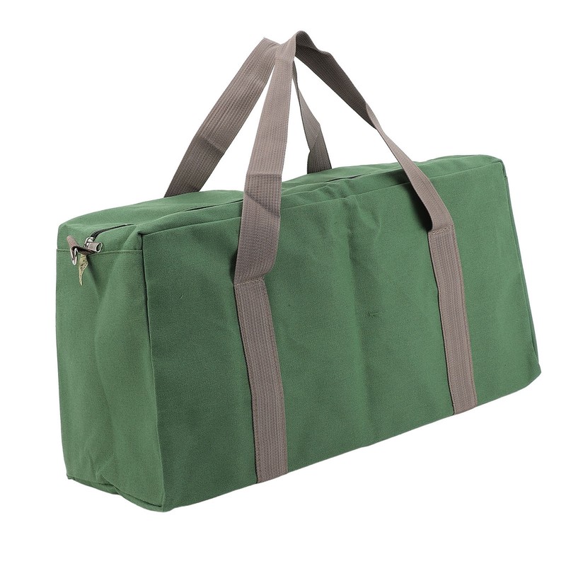 Canvas Wide Mouth Tool Storage Bag with Adjustable Shoulder Strap