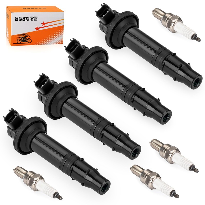 4Pcs Ignition Stick Coils w/Spark Plug For Yamaha YZF-R6 1999-2002