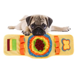 Washable Dog Snuffle Mat – Watch Shaped Soft Fleece Scent Training Mat with Rich Hidden Pockets, Slow Feeding, Anxiety Relief, IQ Training Interactive Toy for Puppies and Dogs (Orange, One Size)