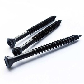 100 BLACK Stainless Steel Decking Screws 5mm x 50mm TORX Small Trim Head