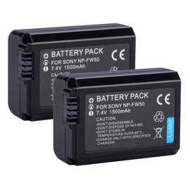 2 Pack NP-FW50 Battery for Sony Alpha A5000 A5100 A6000 A6300 A6400 A6500