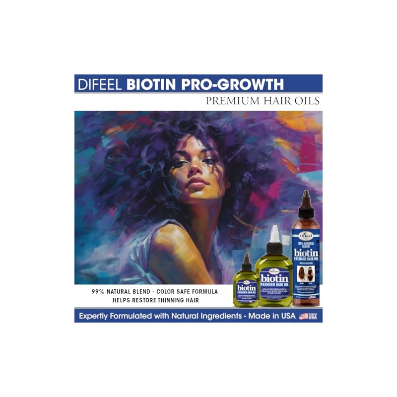 Difeel Aceite para el cabello con biotina premium 2.5 oz.