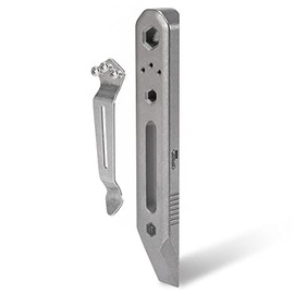 KeyUnity Titanium EDC Multitool - Pocket Pry Bar and Bit Holder with Clip