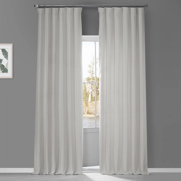 HPD Half Price Drapes French Linen Curtains 84 Inches Long Room Darkening Curtains for Bedroom & Living Room 50 X 84, (1 Panel), Crisp White