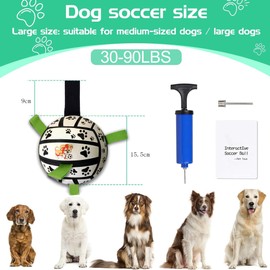 CEASELESLY Hund Fußball,Hundespielzeug Ball mit Greiflaschen,Dauerhaft Hundespielzeug Ball mit Griff,mit Ballpumpe und Nadel,Geeignet Zum Trainieren,Hundeball für Outdoor,Indoor,Rasen,Schwimmen