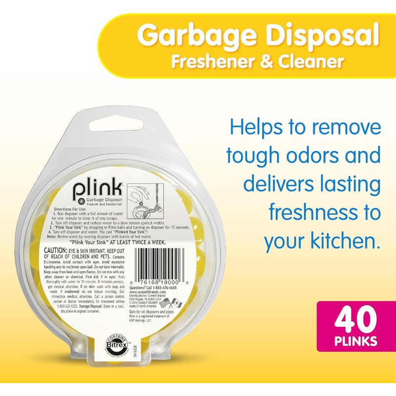 Plink Garbage Disposal Cleaner, Freshener & Odor Removing Balls, Easy