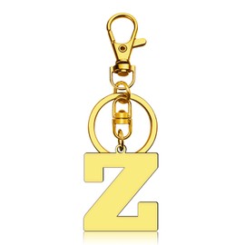 Dabihu Stainless Steel Letter Pendant with Key Ring for Car Key Handbag Backpack Bag Purse Initial Monogram Letter Keyring Alphabet Keychain Initial Letter Z
