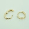 18k yellow Gold plated huggie hoop 10mm sleeper earrings Non-allergenic