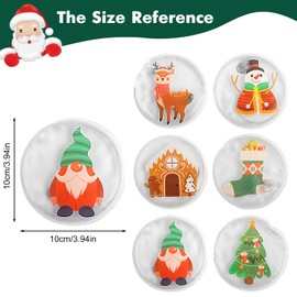6 pcs Pocket Hand Warmers,Reusable Click Instant Heat Packs,Christmas Parttern Pouch Gel Cute Warmth Hand Click Gel Warmers for Camping,Outdoor for Kids Women Men -3.93Inch