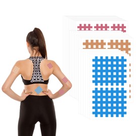 ACWOO Grid Tape Cross Tape, 177 Grid Plasters in 3 Sizes, Acupuncture Plasters, Tape Plasters, Kinesiology Tape for Pain and Trigger Points (Multi-Colour)