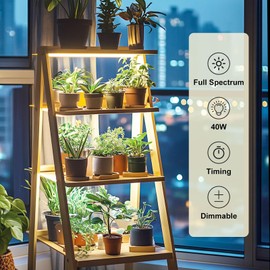 M METERXITY 2-Pack Plant Grow Light, 20W Full Spectrum Plant Light for Indoor Plants, 270 LEDs Grow Lights with 3/9/12H Timer, 3 Lighting Modes, 10 Dimmable Levels, Hanging Plant Growing Lamps