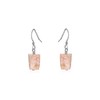 Pink Peruvian Opal Raw Nugget Earrings in Stainless Steel