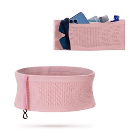 Viilich Belt Bag, Multifunctional, Breathable, Universal Concealed Knitted Waist Bag, Running Waist Bag with Large Capacity, Suitable for Running, Cycling, Jogging, pink