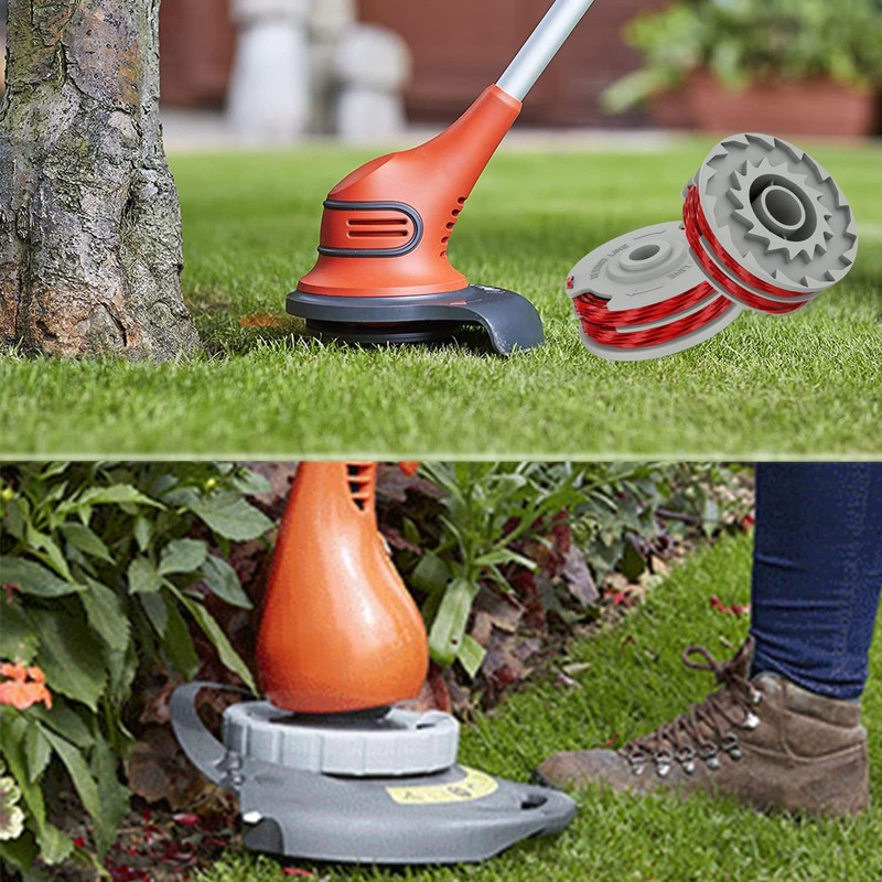 FUSHUI 2 Pack Strimmer Spool,Double Line Autofeed Spool and Line,Strimmer
