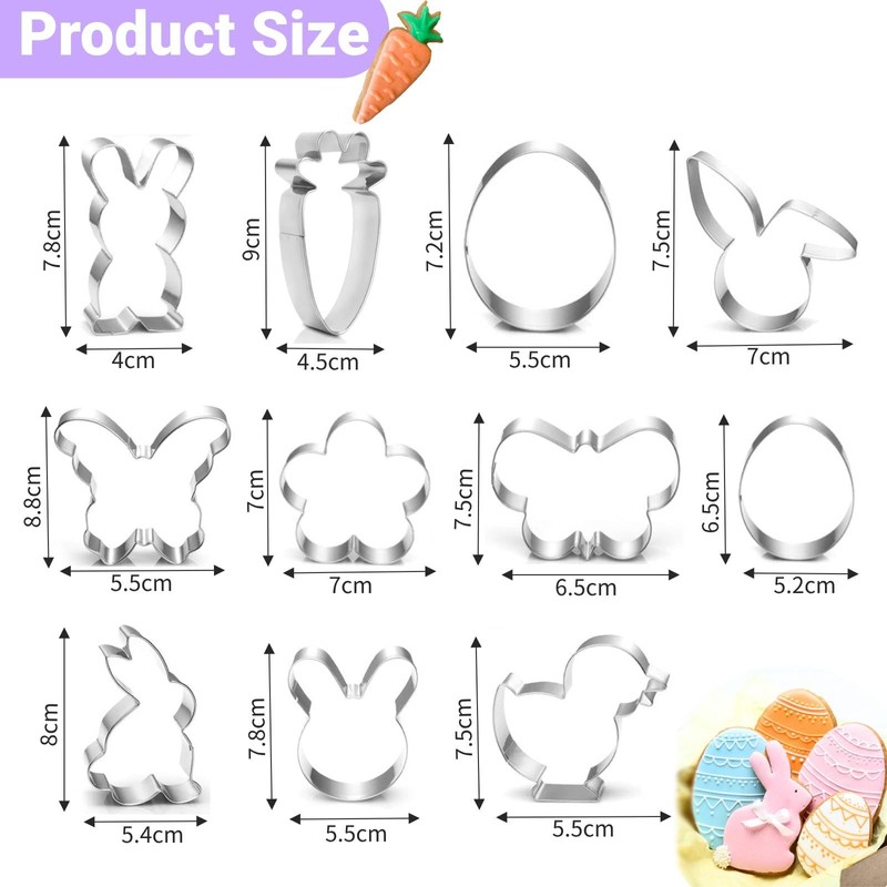 JALEVID Easter cookie cutter, 11 pieces, Easter cookie cutters, Easter