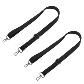 CHUANFU Pack of 2 3.8 cm Black Bag Straps for Changing, Adjustable Shoulder Strap with Black Carabiner for Bags, Shoulder Strap Bag Strap, for Shoulder Bag, Crossbody and Handbags