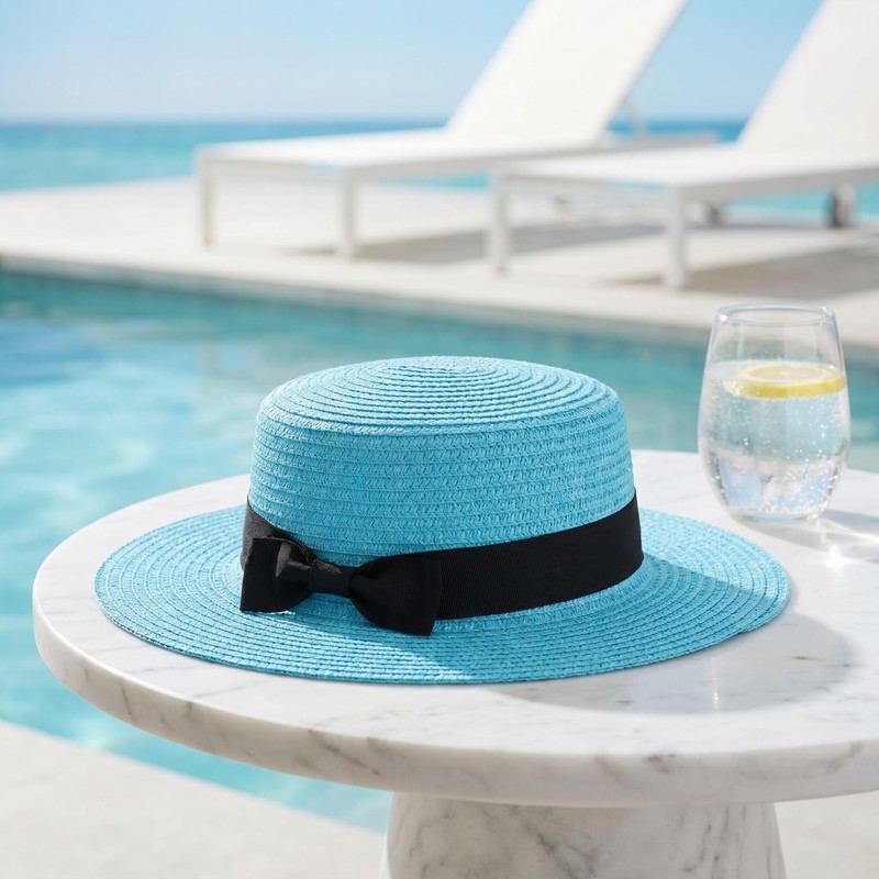 STOBOK Summer Straw Hats Women Beach Fashion Foldable Sun Hats