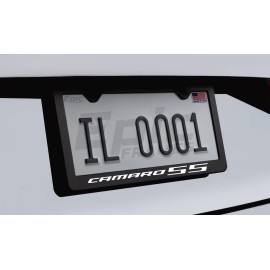 Unbranded Glowing Camaro SS License Plate Frame Black Stainless Steel