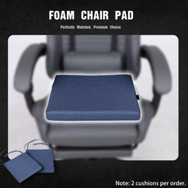 OTTERLEAd Extra Soft Office Chair Cushion (2-Pack), 16x16x2.5 Inch Ergonomically Designed for Ultimate Comfort with a Stain Resistant Waterproof Cover Ideal for Desk Car Seats (Blue)