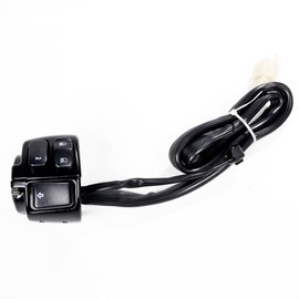 Black Switch Horn Turn Signal Head Light w/Harness + Brake Clutch Levers Compatible with 1996-2012 Harley Dyna Softail Sportster V-Rod 1" Handlebar