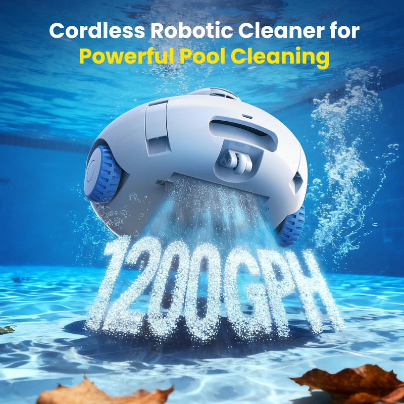 (2026 NEW) AQUVII Cordless Robotic Pool Vacuum, Dual-Layer Filtration