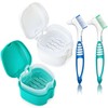 2 Pack Partial Denture Bath Case Retainer Cleaning Case Travel,