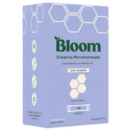 Bloom Creatina Monohidratada de Alta Pureza sin Sabor, 5g por porción | Apoya la fuerza, resistencia y recuperación | Sin OGM, Ideal para entrenamiento | 14 sobres (ideales para llevar)