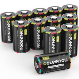 Deleepow CR2 Battery, 12 Pack CR2 3V Lithium Battery, Long Lasting Power, 1000mAh High Capacity, for Digital Cameras, Flashlights, Rangefinders and More（Non-Rechargeable）